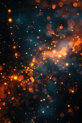 Fototapeta premium Illuminated Network: Futuristic Abstract Background with Interconnected Nodes and Glowing Accents