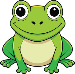Frog flat cartoon style vector illustration