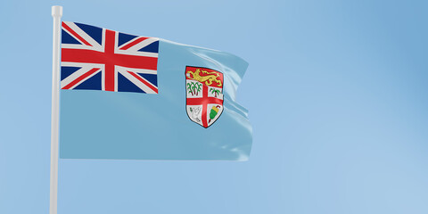 Fiji flag of silk-3D illustration. 3d render.