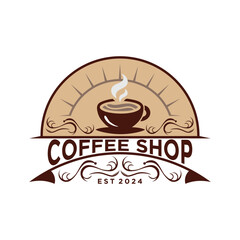 Coffee logo design vector icon with template and creative idea