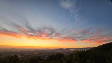 sunset over the mountains