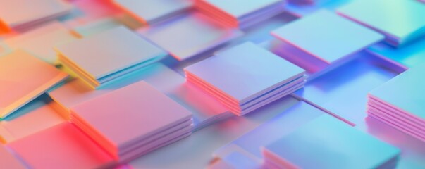 Abstract background with colorful geometric shapes.