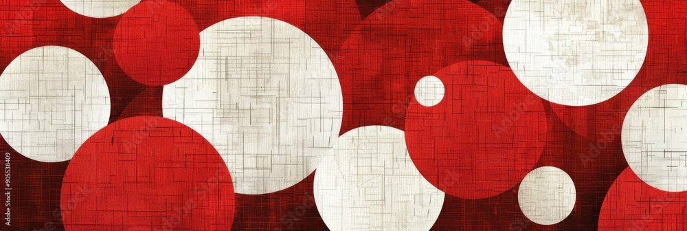 Aufkleber an eyecatching vibrant abstract background that prominently features red and white circles of variou