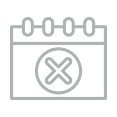  Cancel Event Vector Line Grey Icon Design