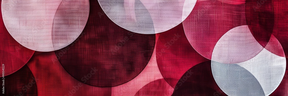 Poster a vibrant pattern of overlapping red and white circles creates an energetic, dynamic abstract design