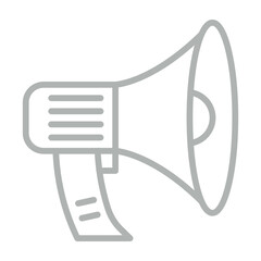 Megaphone Vector Line Grey Icon Design