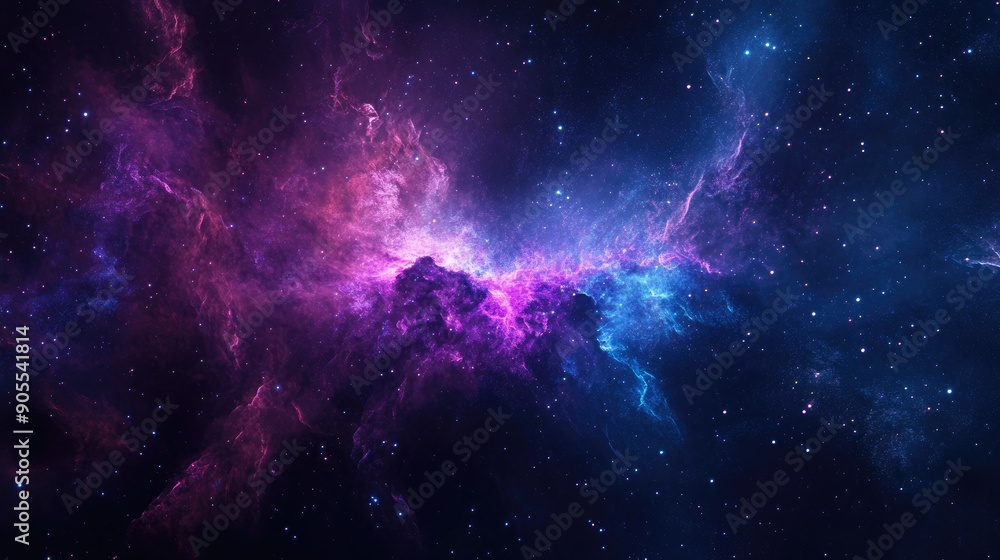 Wall mural abstract background with a cosmic feel, featuring galaxies and space elements