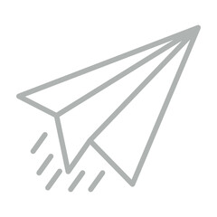 Fototapeta premium Paper Plane Vector Line Grey Icon Design