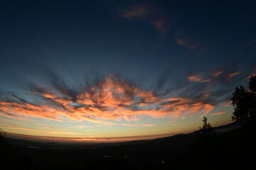sunset in the mountains