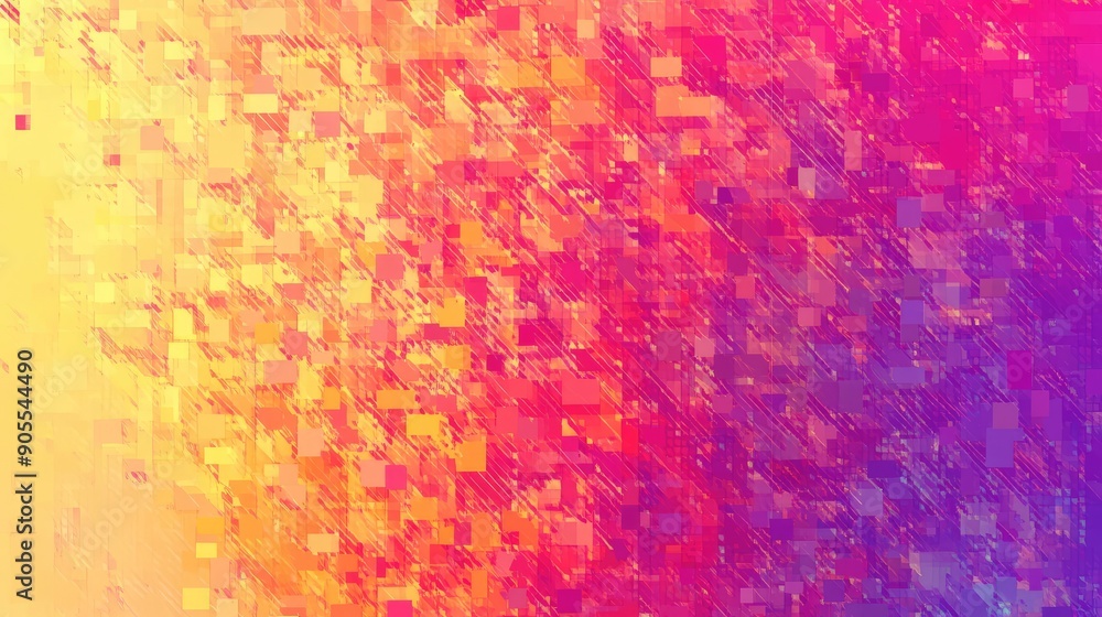Aufkleber abstract background with a retro, pixelated pattern in bright colors