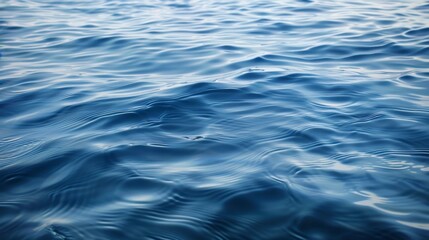 Calm blue water with gentle ripples and waves.  A serene seascape background.