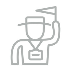 Destination Guides Vector Line Grey Icon Design