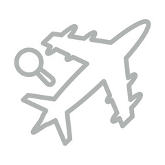 Historical Tourism Vector Line Grey Icon Design