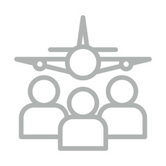 Travel Communities and Forums Vector Line Grey Icon Design