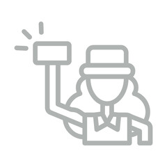 Travel Influencers Vector Line Grey Icon Design