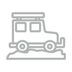 Fototapeta premium Safari Tours Vector Line Grey Icon Design