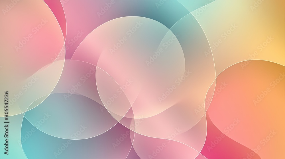 Poster abstract background with overlapping circles and soft gradients