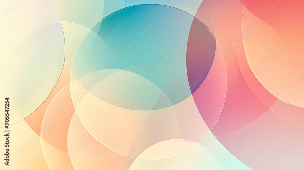 Poster abstract background with overlapping circles and soft gradients