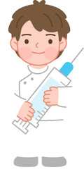 병원,간호사,주사,일러스트