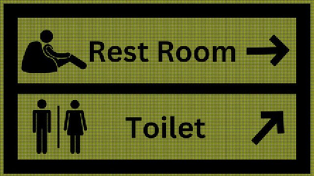 Rest Room and Toilet Digital Board Animation - High-Definition Animated Video Featuring Modern 'Rest Room' and 'Toilet' Digital Boards with Clear Icons and Dynamic Motion Effects - Ideal for Facility 