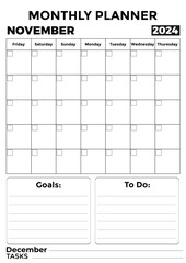 November monthly planner