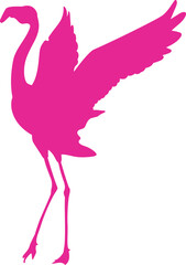 Versatile pink flamingo silhouette design in EPS, suitable for cutting machines and print-ready projects. Perfect for custom decals, home decor, and professional design work.