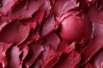 Creamy Cherry Red Ice Cream Delight - Realistic Illustration with Soft Tones