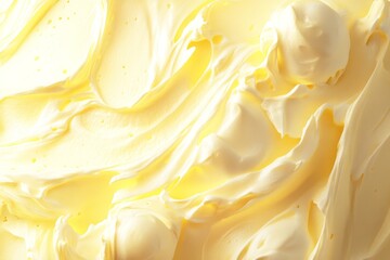 Zesty Lemon Yellow Ice Cream Delight, Realistic Fresh Illustration with Soft Tones