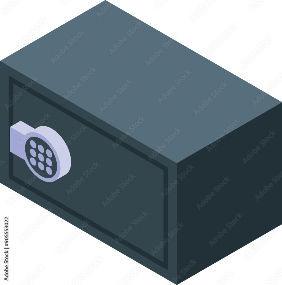 Poster modern safe deposit box is securing valuables, ensuring their protection with a reliable security co