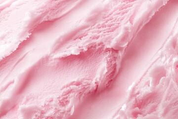Strawberry Pink ice cream texture with soft tones in a super realistic and fresh illustration style