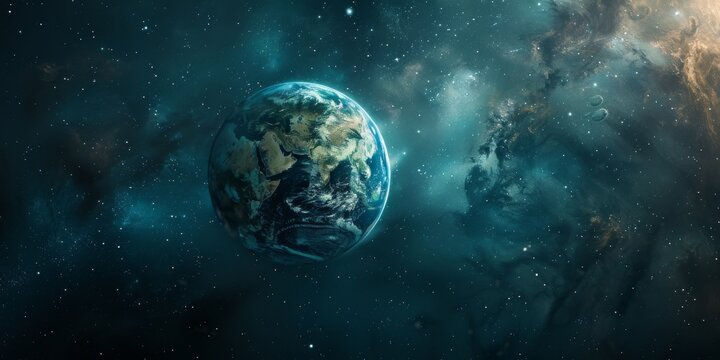 Stellar 3D 8K UHD Space Wallpaper Featuring the Gaia Theory of Earth, a High-Resolution Journey Through the Cosmos Celebrating Our Planet and the Universe