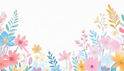 flores pintadas en acuarela sobre fondo blanco