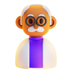 Fototapeta premium PNG 3D Scientist icon isolated on a white background