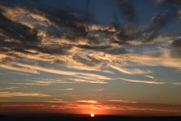 sunset in the mountains