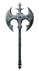 A halberd, one of the types of melee weapons, transparent background.