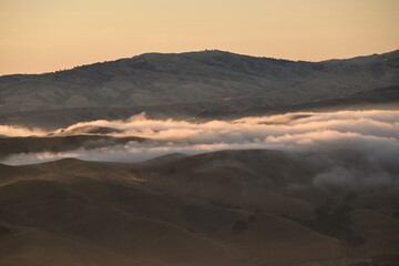 sunset over the mountains