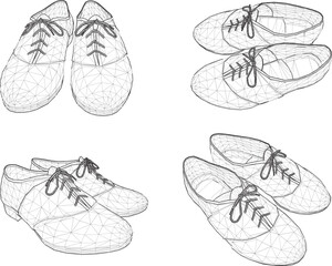 Vector sketch illustration of a beautiful unique men's fashion shoe sandal design for a particular event