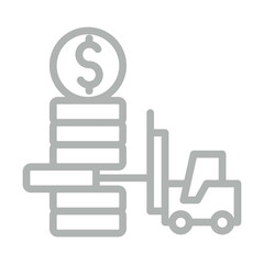 Financial Risk Assessment Vector Line Grey Icon Design