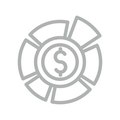 Capital Budgeting Vector Line Grey Icon Design