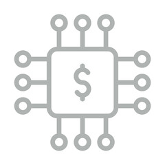 Financial Technology (FinTech) Vector Line Grey Icon Design