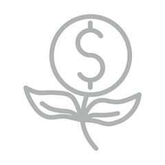 Sustainable Finance Vector Line Grey Icon Design