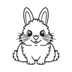 A drawing of a rabbit with white background
