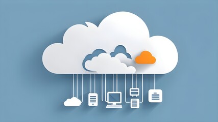 Cloud Computing Creative Icon. Cloud Computing ad, 2d Rendering icon, High Quality Resolution, Simple, aws