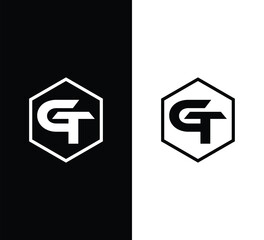 GT monogram logo design vector