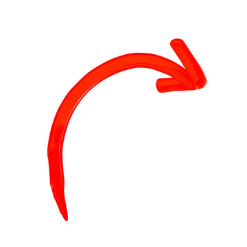 Curved red arrow pointing right