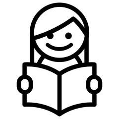 Reading icon in thin line style vector illustration graphic design