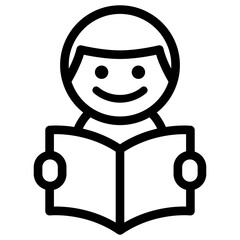 Reading icon in thin line style vector illustration graphic design