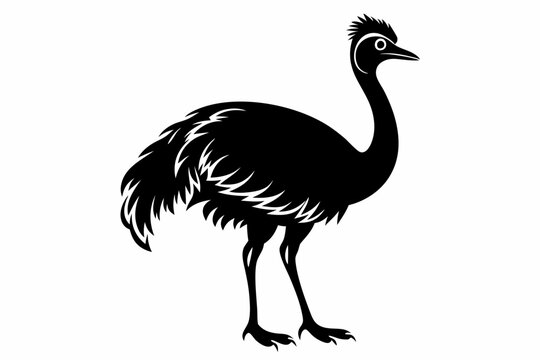 recommend clip art: simple vector silhouette of a Cassowary