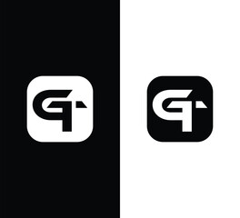 Fototapeta premium GT monogram logo design vector