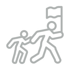 Leadership Development Vector Line Grey Icon Design